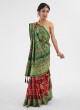 Wedding Maroon And Green Gharchola Saree